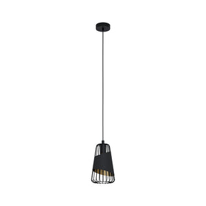 Lampadario Industrial Austell Piccolo 1 Luce Acciaio Nero