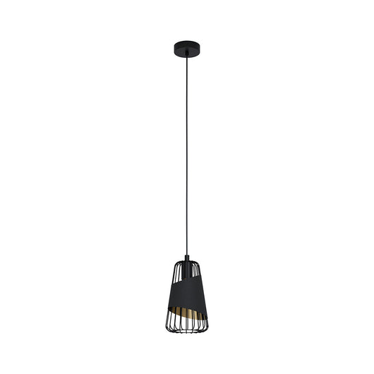 Lampadario Industrial Austell Piccolo 1 Luce Acciaio Nero