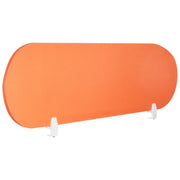 Pannello divisorio arancione in tessuto PET Board 160 x 40 cm Schermo acustico Morsetti di montaggio modulari Casa Ufficio