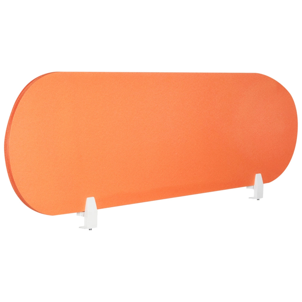 Pannello divisorio arancione in tessuto PET Board 160 x 40 cm Schermo acustico Morsetti di montaggio modulari Casa Ufficio