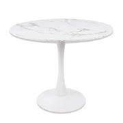 LÚZETE - TAVOLO DA PRANZO ROTONDO IN MARMO BIANCO Ø90 CM SAN ANTONI