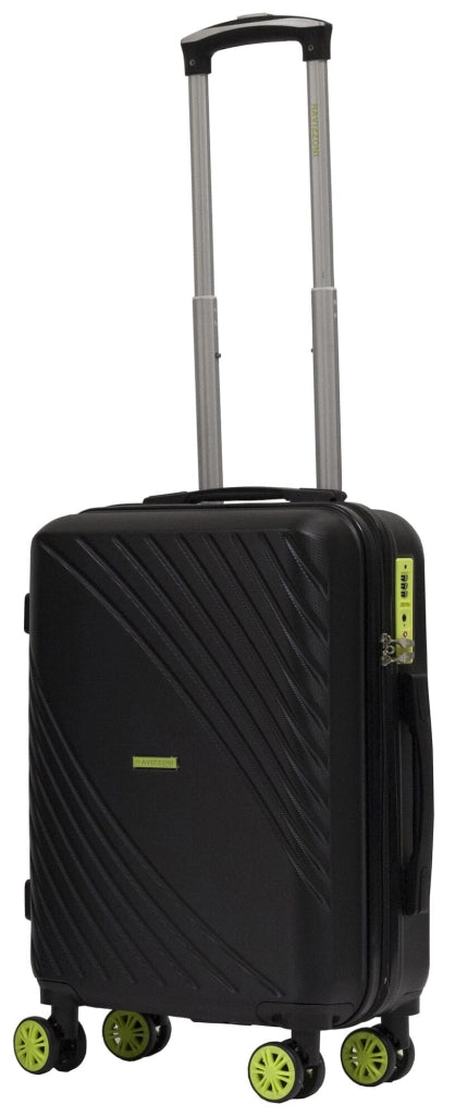 Set 3 Valigie Trolley Rigide in ABS 4 Ruote TSA Ravizzoni Fresh Nero e Giallo Fluo