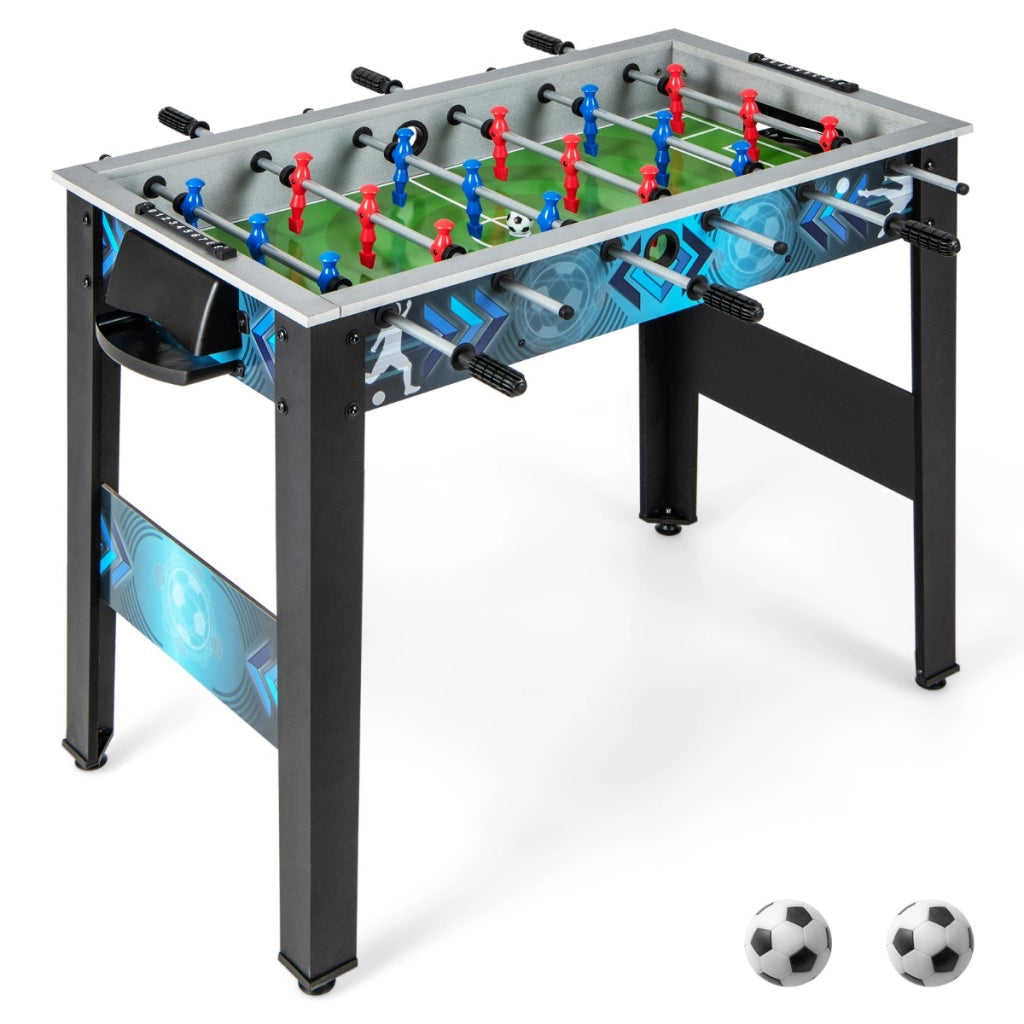 Tavolo da calcio gioco di calcio stabile con 2 palloni, Manico liscia 18 giocatori realistici Nero-Stanza dei giochi