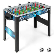 Tavolo da calcio gioco di calcio stabile con 2 palloni, Manico liscia 18 giocatori realistici Nero-Stanza dei giochi
