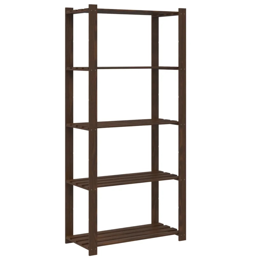 Scaffale a 5 Livelli Marrone 80x38x170 cm in Legno di Pino CFW2857604