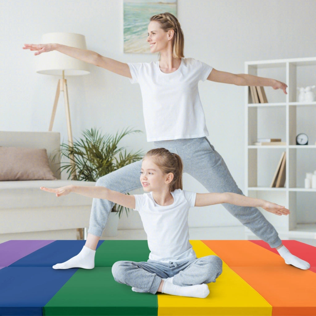 Tappetino da ginnastica trifoglio per stretching muscolare-Tappetino da allenamento portatile e leggero in pelle PU Colorato