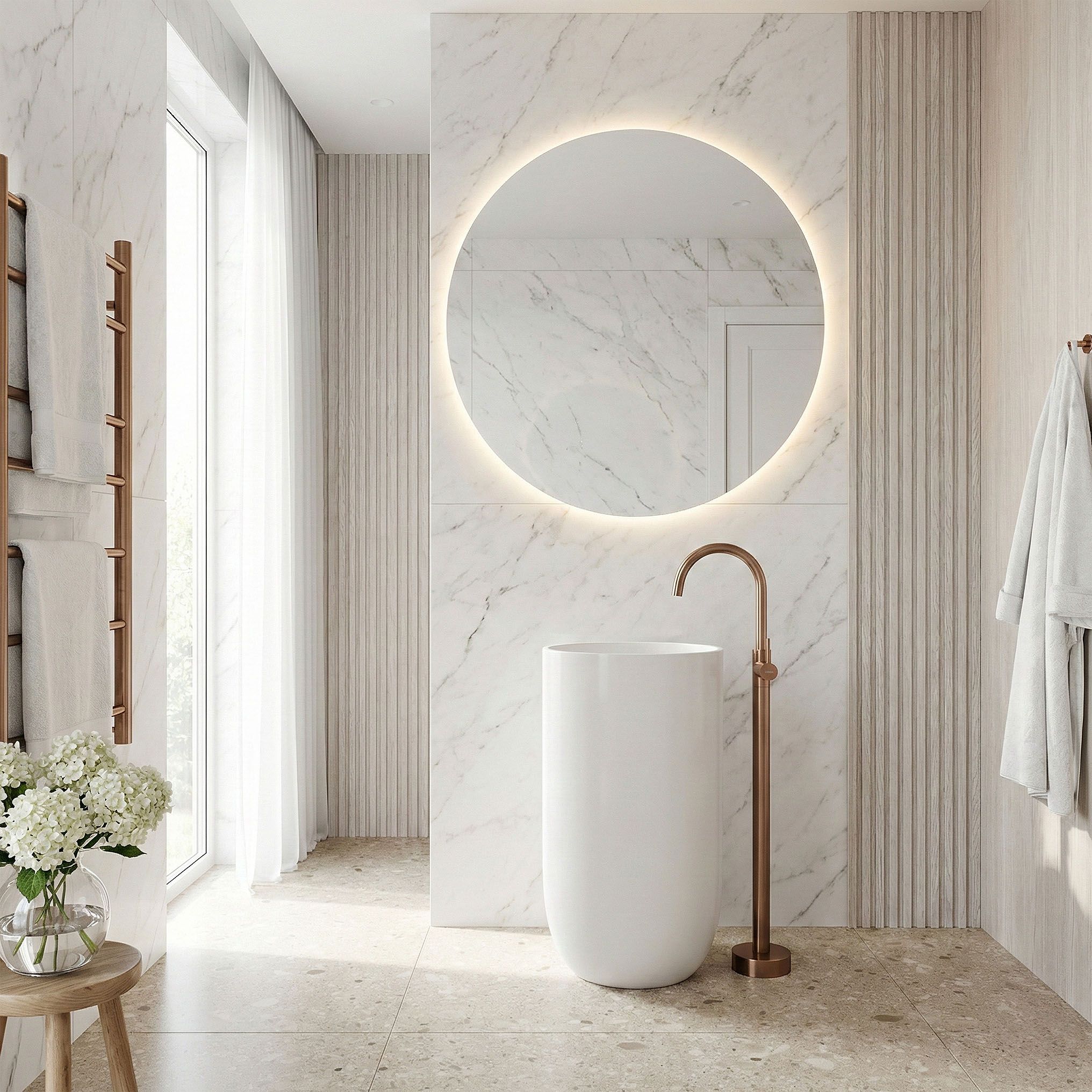 Rubinetto Da Lavabo Rea Lungo Brush Copper