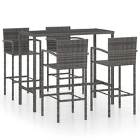 Set da Bar da Giardino 5 pz in Polyrattan Grigio cod mxl 40293
