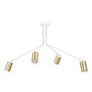 Plafoniera Minimal Tenjin Acciaio Bianco 4 Luci Gu10 Ip20