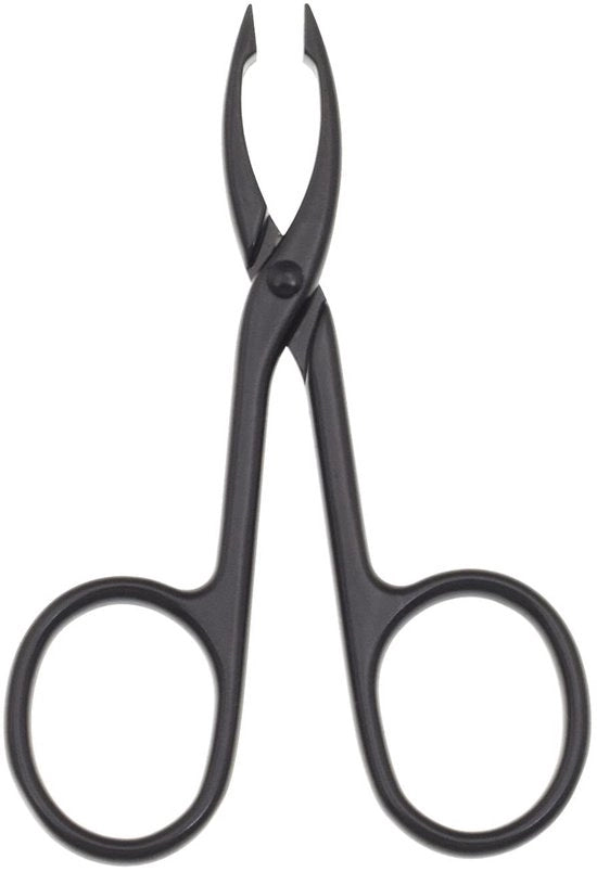 Pincetta per epilazione con manico a forma di forbice a punta diritta per la rimozione dei peli del viso e delle sopracciglia (nero)