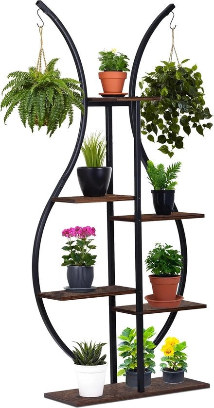 Sostegno per piante houder houten desktop telaio metallico - 6 animali fiori vassoio - contenitore per piante indoor outdoor - soggiorno balcone terrazza