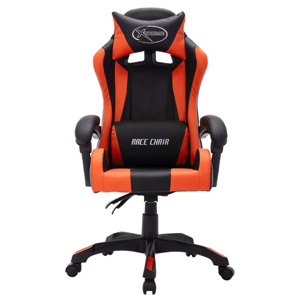 Sedia girevole da ufficio/studio/videogioco con illuminazione LED RGB e similpelle multicolore 02_0024209