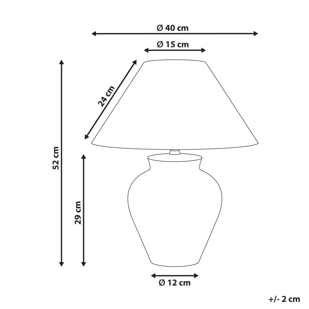 Lampada da tavolo Base in porcellana bianca Paralume a campana in lino con patten floreale Illuminazione elegante