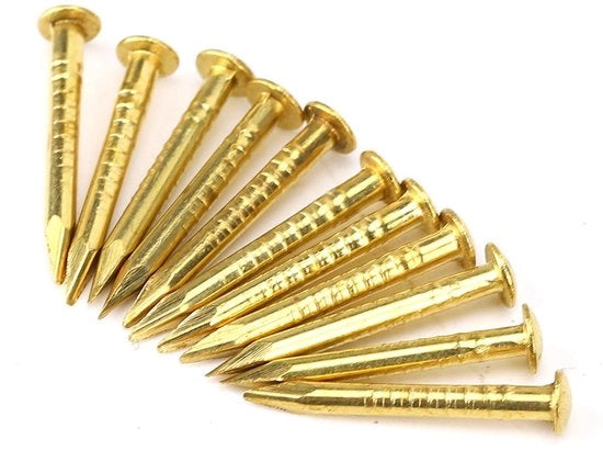 Viti a Testa Sferica in Ottone - 100 Pezzi - Viti a Testa Sferica in Ottone - 10mm 15mm 18mm 22mm - Viti a Testa Sferica per Legno - Per l'Appoggio di Foto e Specchi (15mm)