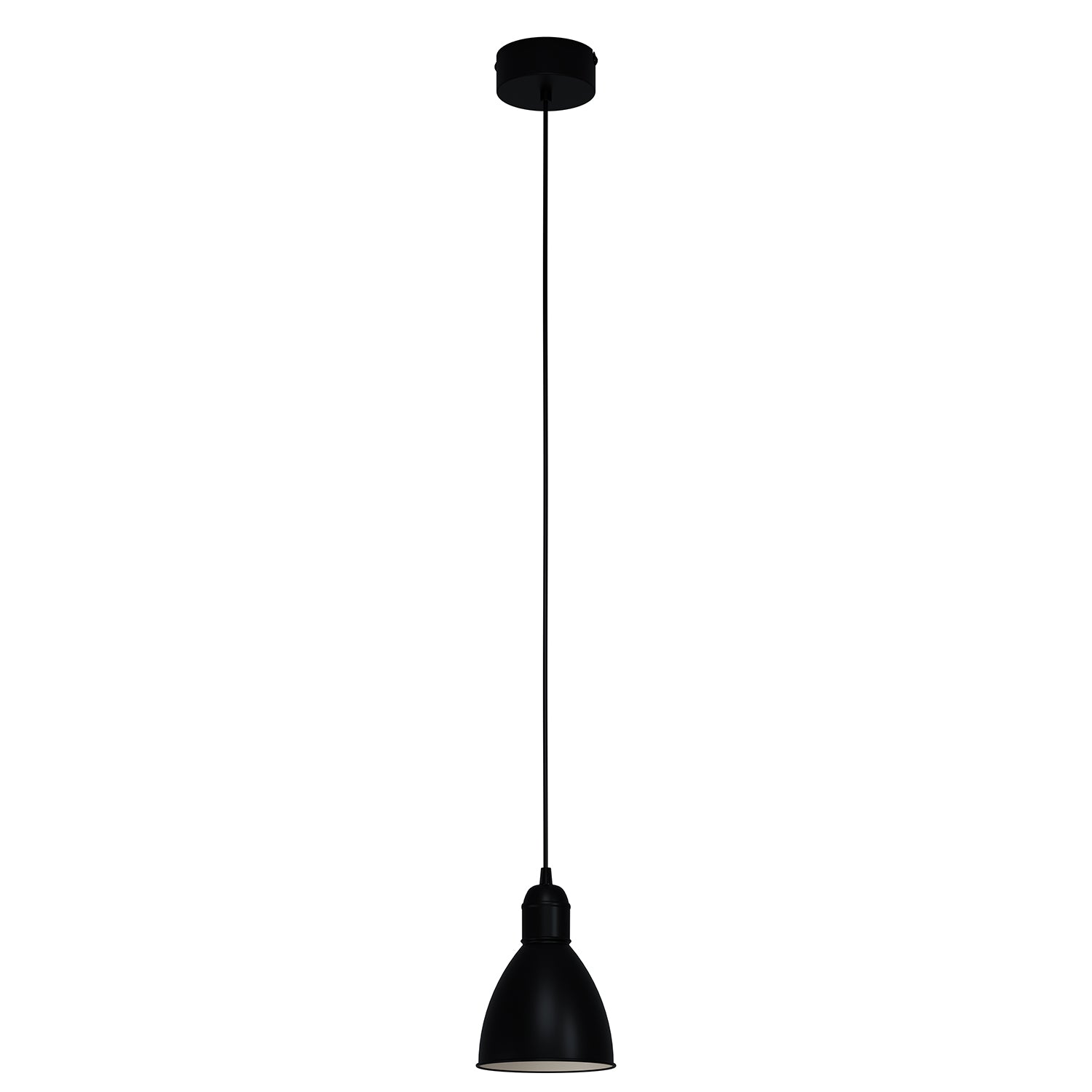 Sospensione Vintage Priddy Acciaio Nero Bianco 1 Luce E27