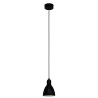 Sospensione Vintage Priddy Acciaio Nero Bianco 1 Luce E27