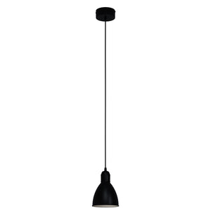 Sospensione Vintage Priddy Acciaio Nero Bianco 1 Luce E27