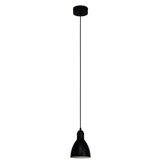 Sospensione Vintage Priddy Acciaio Nero Bianco 1 Luce E27