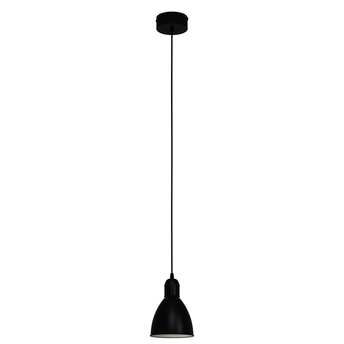 Sospensione Vintage Priddy Acciaio Nero Bianco 1 Luce E27
