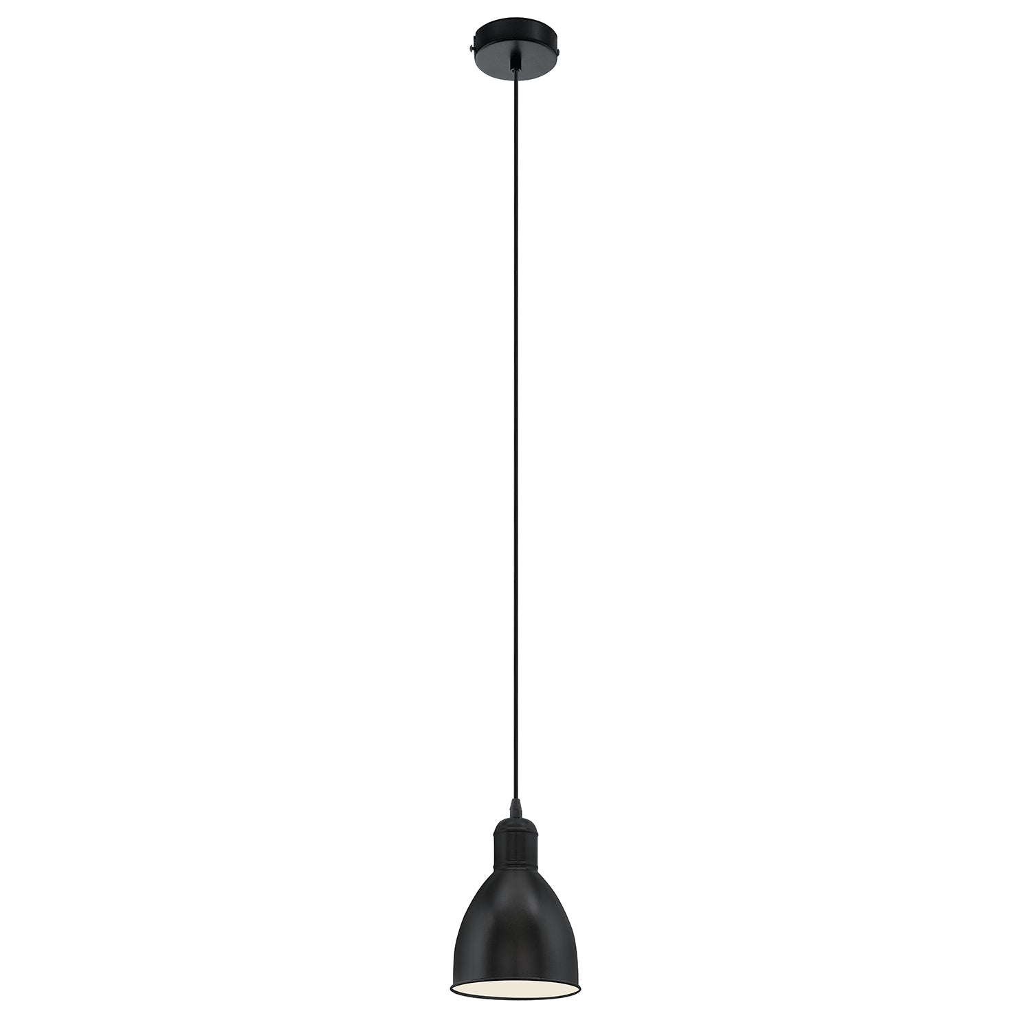 Sospensione Vintage Priddy Acciaio Nero Bianco 1 Luce E27