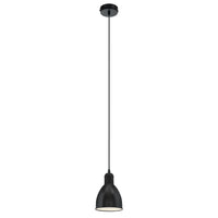 Sospensione Vintage Priddy Acciaio Nero Bianco 1 Luce E27