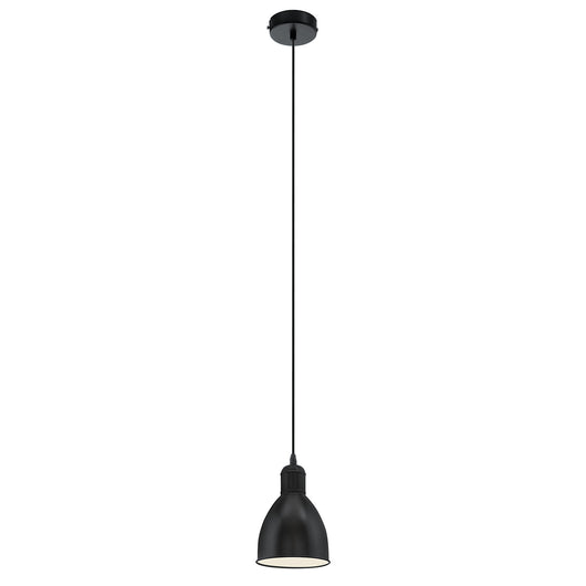 Sospensione Vintage Priddy Acciaio Nero Bianco 1 Luce E27