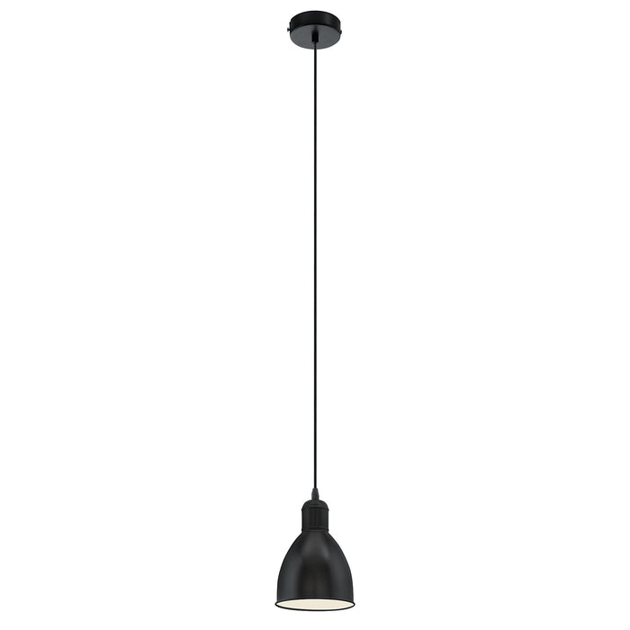Sospensione Vintage Priddy Acciaio Nero Bianco 1 Luce E27