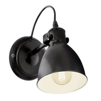 Applique Vintage Priddy Acciaio Nero 1 Luce E27
