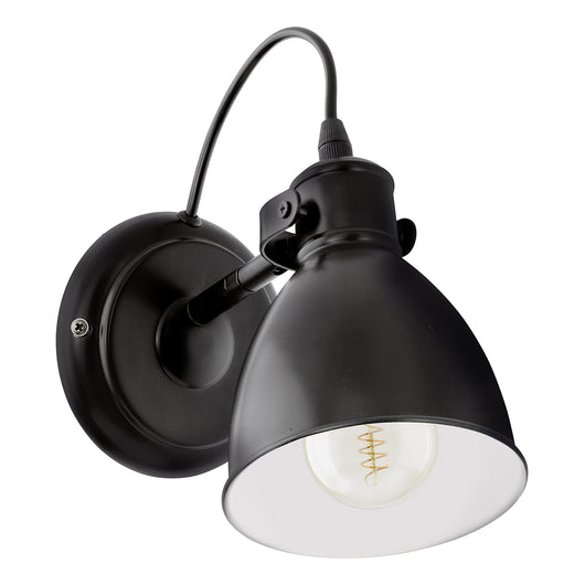 Applique Vintage Priddy Acciaio Nero 1 Luce E27