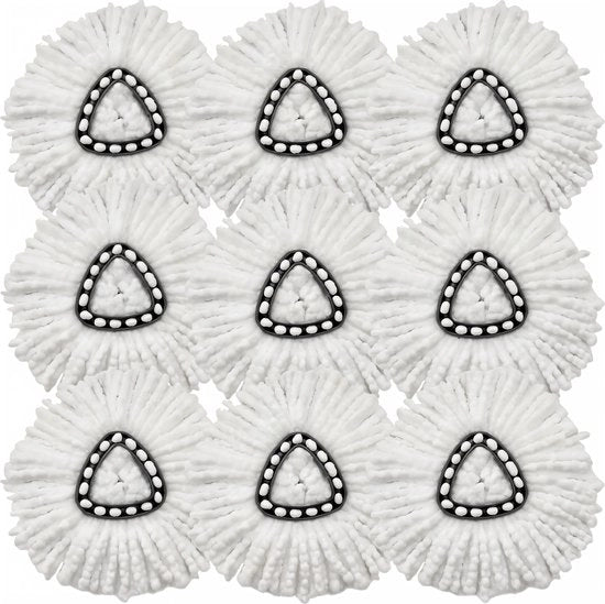 Set di 9 navelli in microfibra per Vileda Easywring & Clean Mop, sostituzione, bianco - Turbo