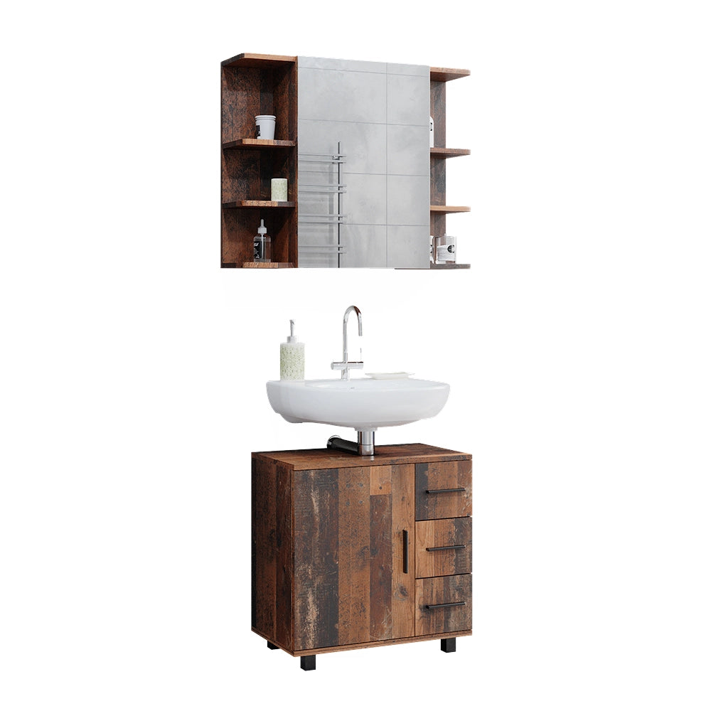 Vicco Set di mobili da bagno Rovere rustico 2 parti