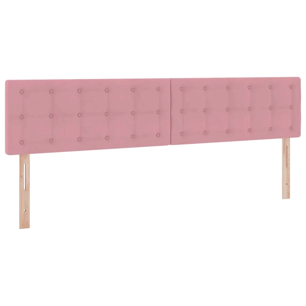 Letto con contenitore LED e materasso Rosa 200 x 200 cm Velluto