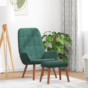 Poltrona Relax con Poggiapiedi Verde Scuro in Velluto 3315140