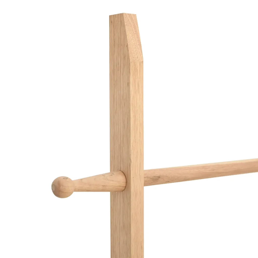 Scala Porta Asciugamani 170 cm in Legno Massello di Noce 350375