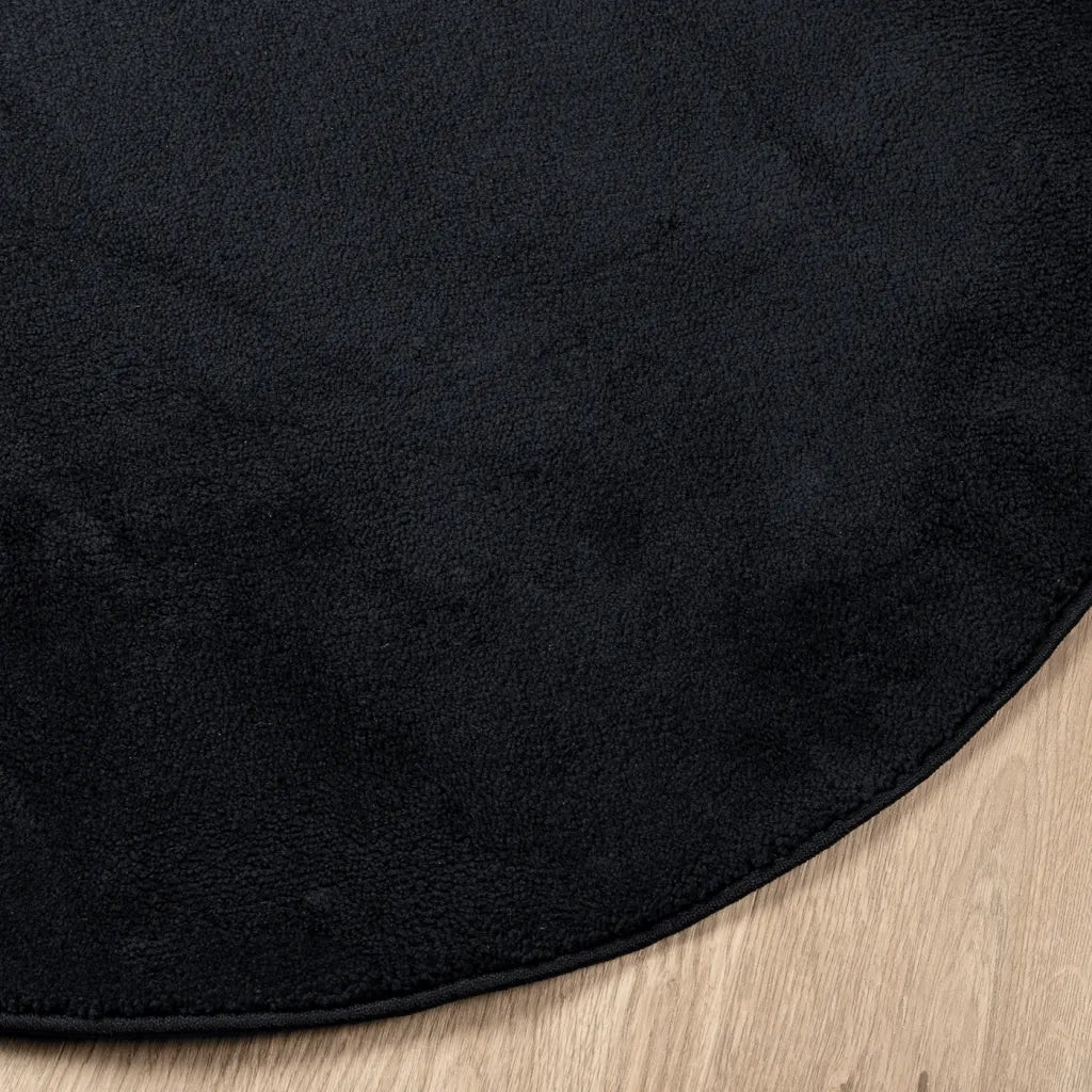 Tappeto OVIEDO a Pelo Corto Nero Ø 160 cm 375568