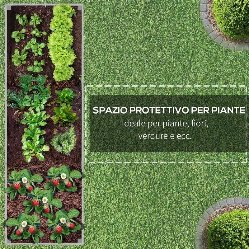 FIORIERA RETTANGOLARE IN LEGNO DI ABETE CON RUOTE E FRENO 96X30.6X30 CM GRIGIO
