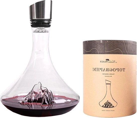 Caraffa da vino di alta qualità vetro cristallo Hand blown relief montagna filtro Bevandeversore 18 litri