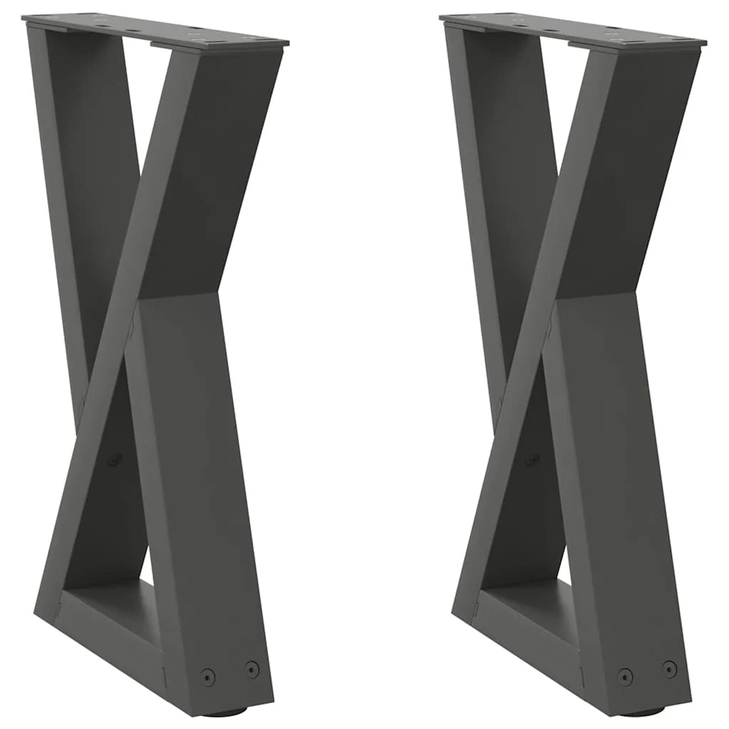 Set di 2 gambe regolabili per tavolino da caffè moderno 38 x 42-43,3 cm in acciaio antracite 02_0056988