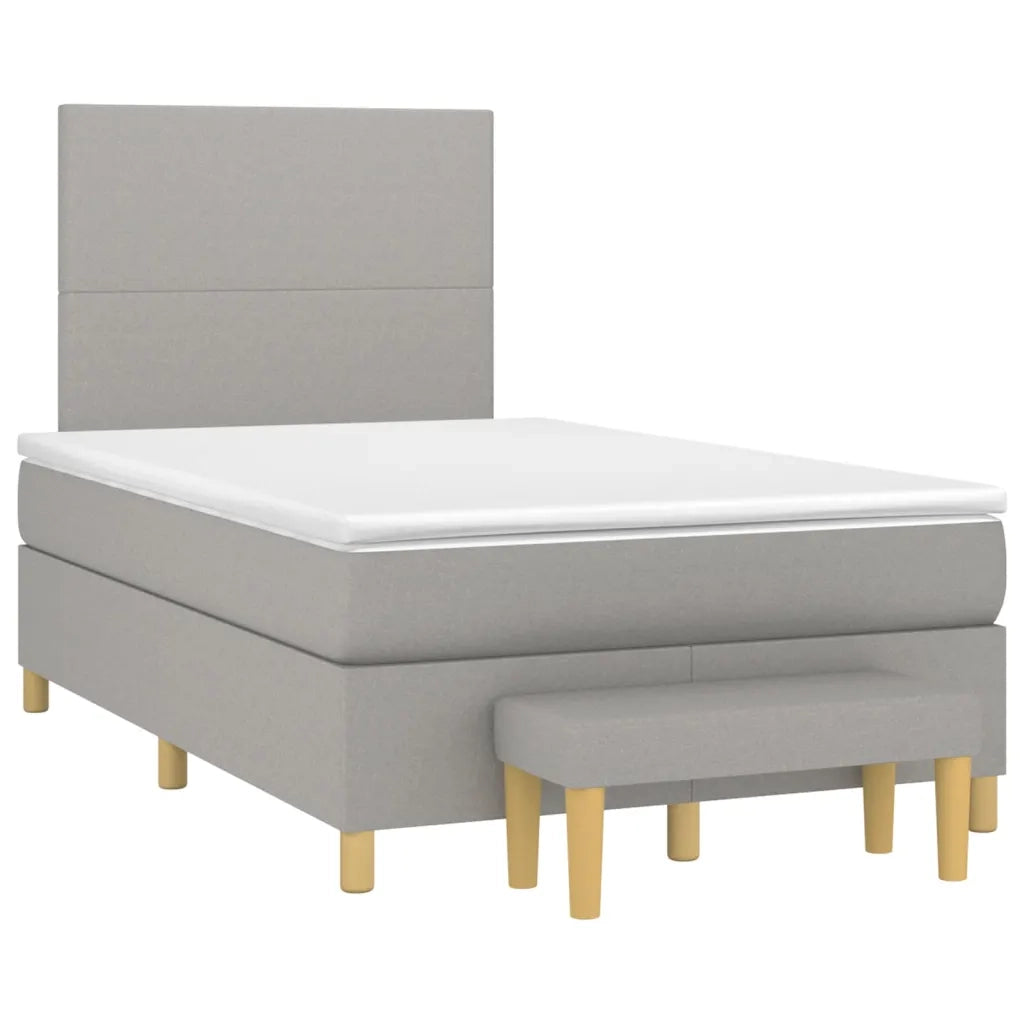 Giroletto a Molle con Materasso Grigio Chiaro 120x200cm Tessuto 3136981