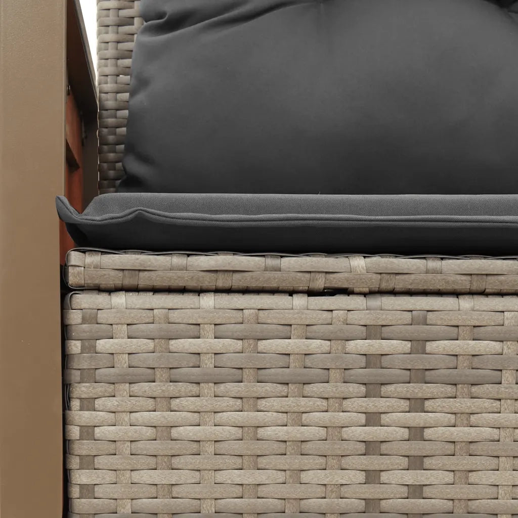 Divano da Giardino con Cuscini 2 Posti Grigio in Polyrattan 366146