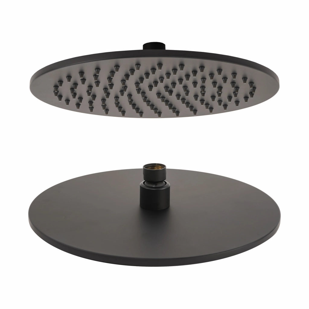 Kit Restyling Doccia Tondo 1 getto Nero Opaco in Ottone e Acciaio Inox Aisi 304 verniciati Mod. Kit Black Tondo