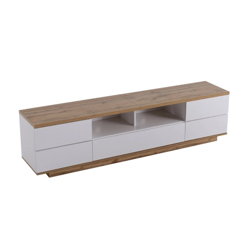 Armadio TV moderno - Xylo - 180cm - Bianco - Veinature legno