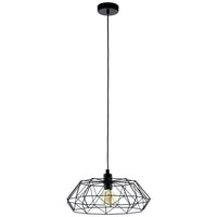 Lampadario A Sospensione Vintage Carlton 2 Acciaio Nero 1 Luce E27