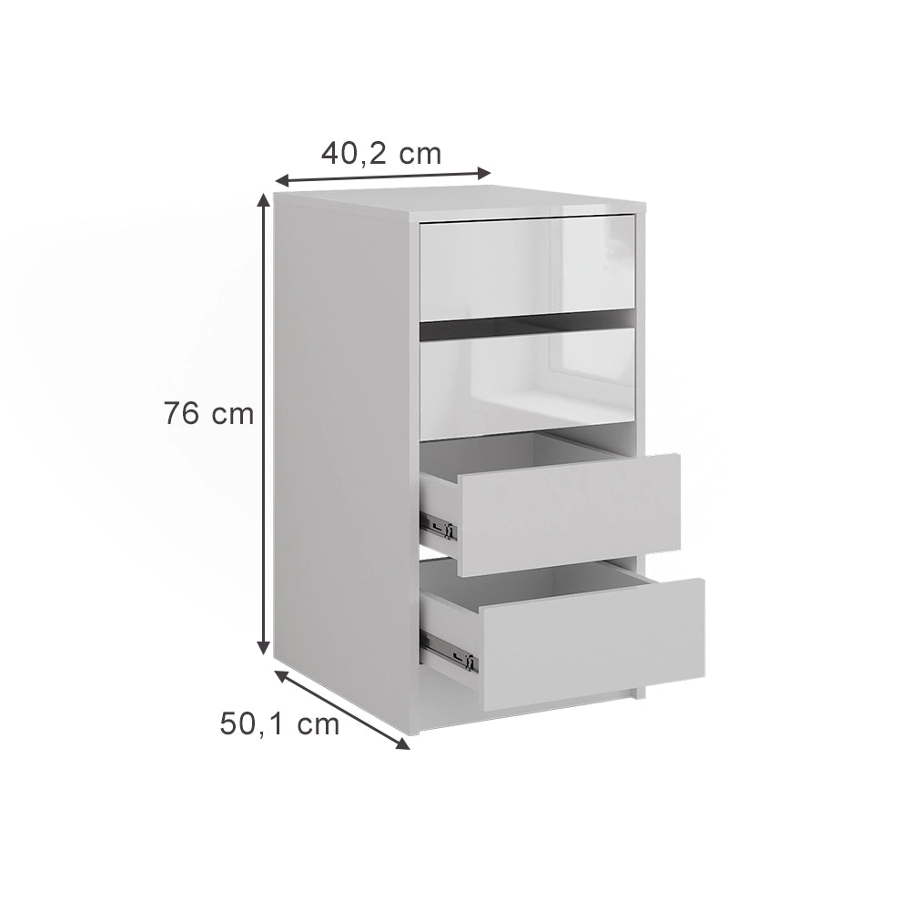 Vicco Cassettiera per camera da letto Bianco 40.2 x 76.2 cm con coperchio del contenitore