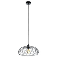 Lampadario A Sospensione Vintage Carlton 2 Acciaio Nero 1 Luce E27