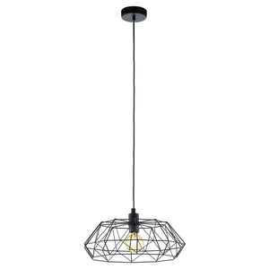 Lampadario A Sospensione Vintage Carlton 2 Acciaio Nero 1 Luce E27