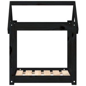 Cuccia per Cani Nera 61x50x70 cm in Legno Massello di Pino 822201