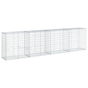 Gabbione recinto a gabbia muro di contenimento con coperchio 400 x 50 x 100 cm ferro zincato argento 02_0040163