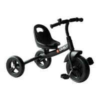 Triciclo per Bimbo con Campanello, Parafango, Ruota Speciale, Nero, 79x50.5x58cm