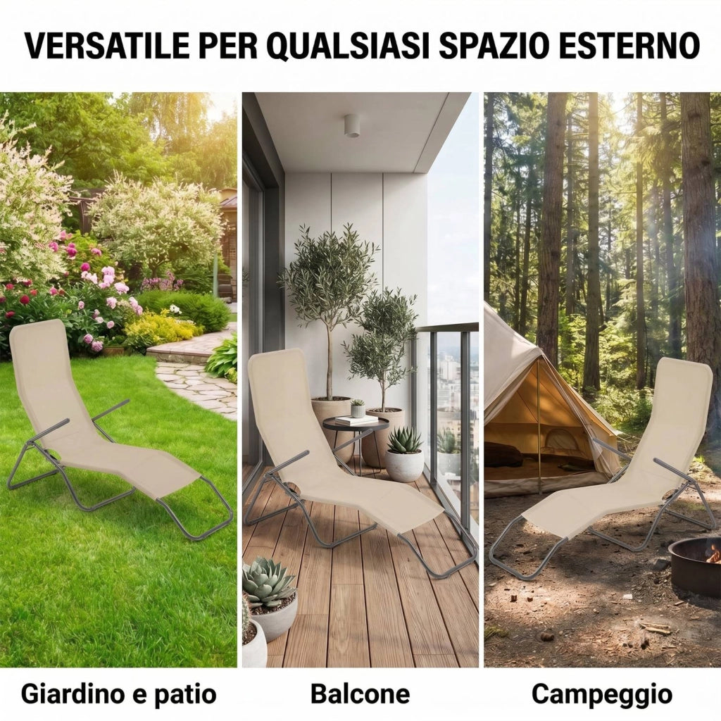 Marvin Lettino Basculante da Giardino Swing Sdraio Oscillante in Acciaio Telo Textilene Traspirante Relax Ergonomico per